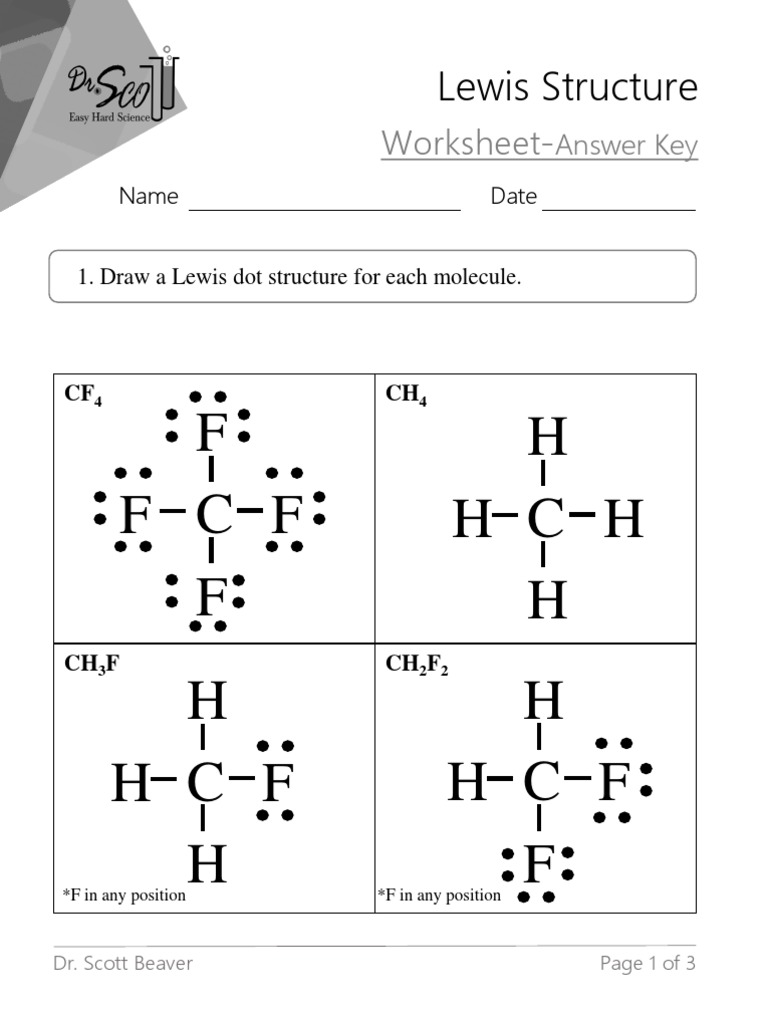 Lewis Dot Structure Worksheet Answer Key | PDF - Worksheets Library