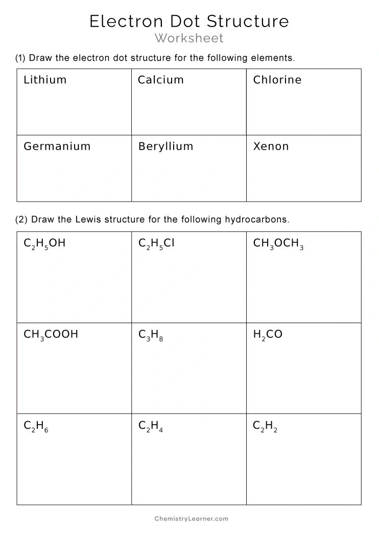 Free Printable Lewis Dot Structure Worksheets - Worksheets Library