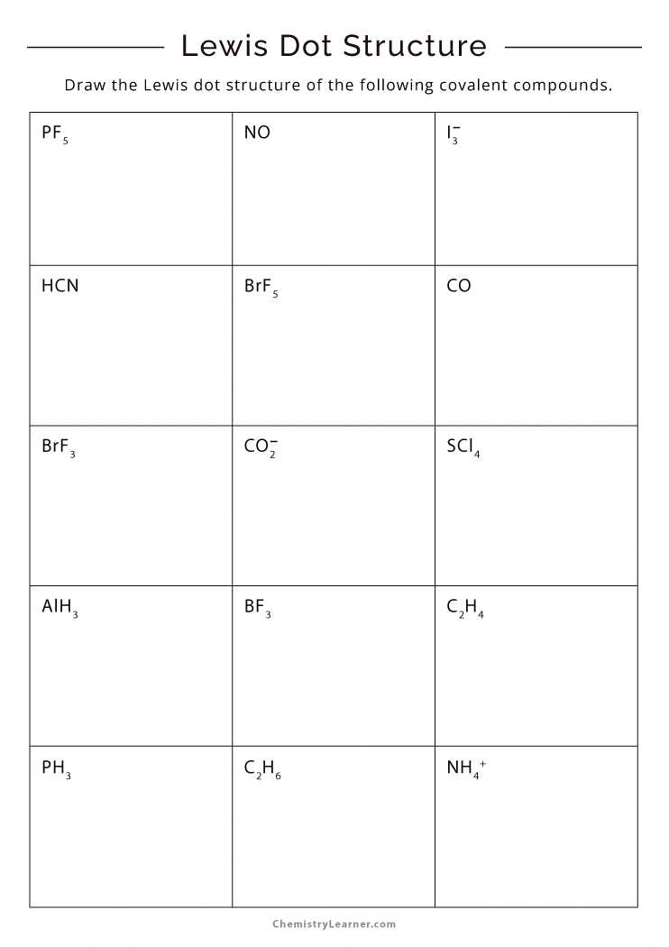 Free Printable Lewis Dot Structure Worksheets - Worksheets Library