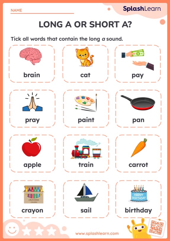 Long Vowel Sounds Worksheets for 1st Graders Online - SplashLearn ...