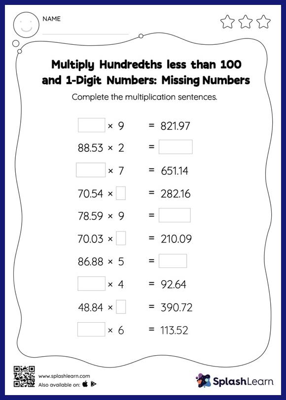 Multiply decimals by whole numbers Worksheets for 5th Graders ...