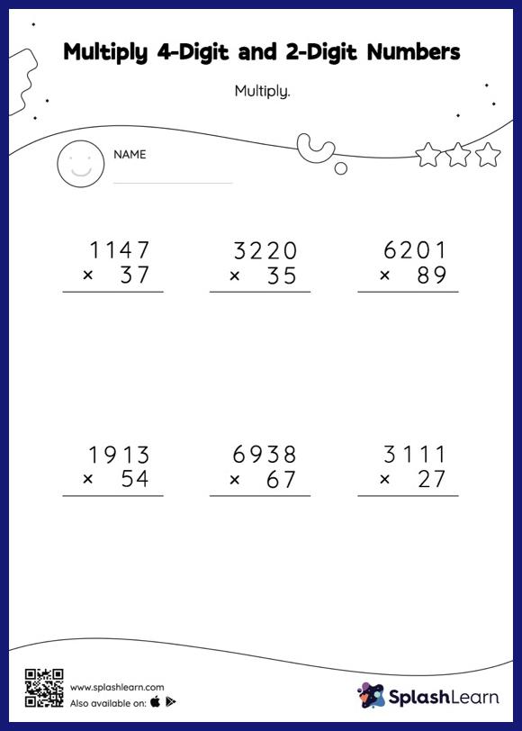 Multi-digit Multiplication Worksheets for 5th Graders Online ...