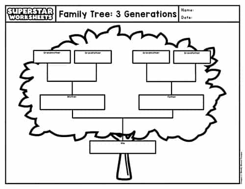 Family Tree Template - Superstar Worksheets - Worksheets Library