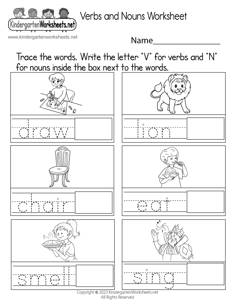 Verbs and Nouns Worksheet - Free Printable, Digital, & PDF - Worksheets ...