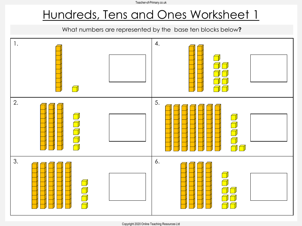 Place Value Worksheet (Ones, Tens, Hundreds) - Worksheets Library