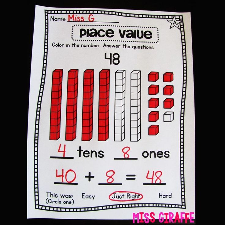 Place Value Tens and Ones Number of the Day Worksheets Numbers 1 ...