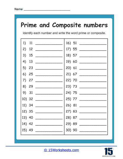 Prime and Composite Numbers Worksheets - 15 Worksheets.com - Worksheets ...