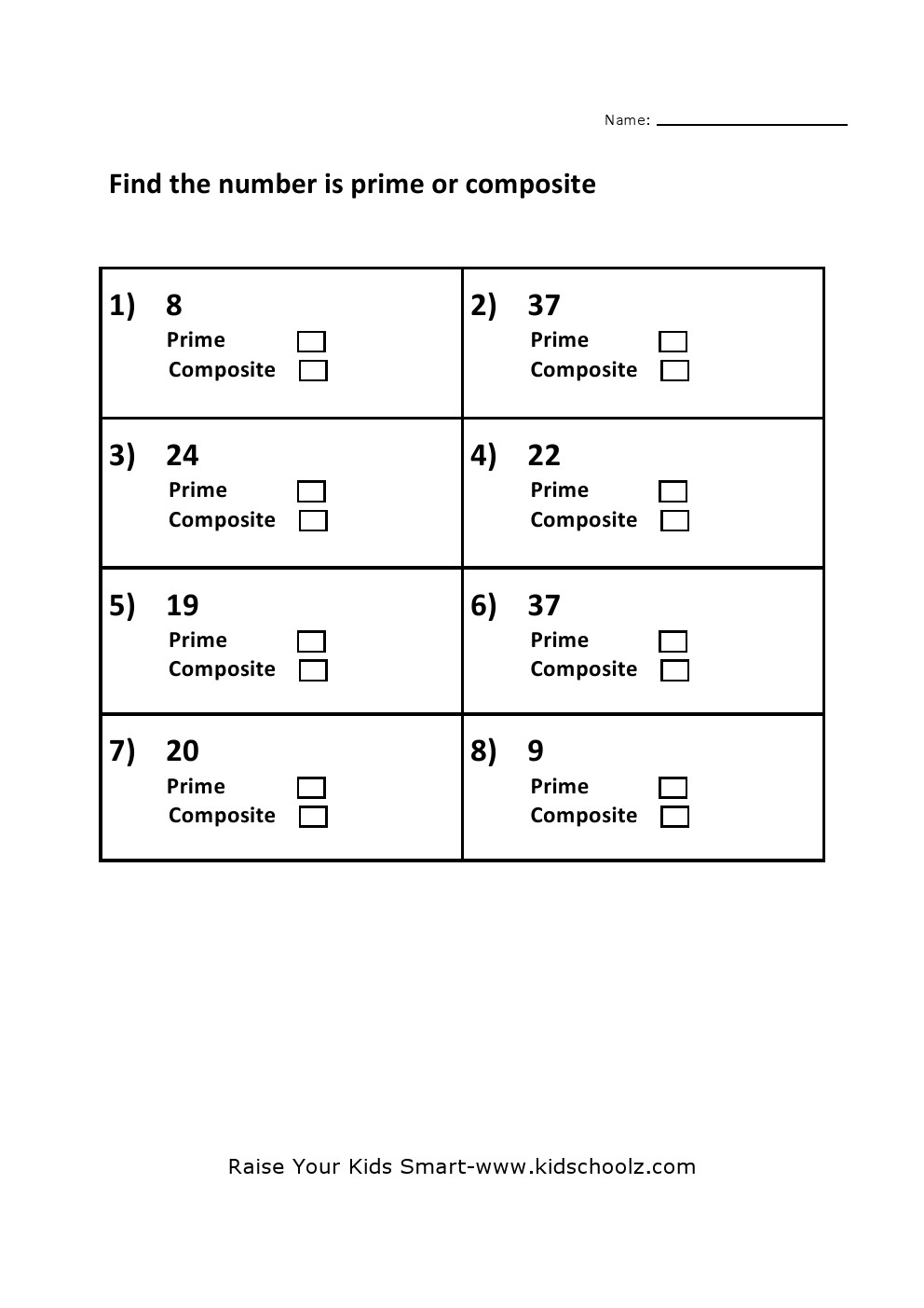 Prime and Composite Numbers Worksheet | Teach Starter - Worksheets Library