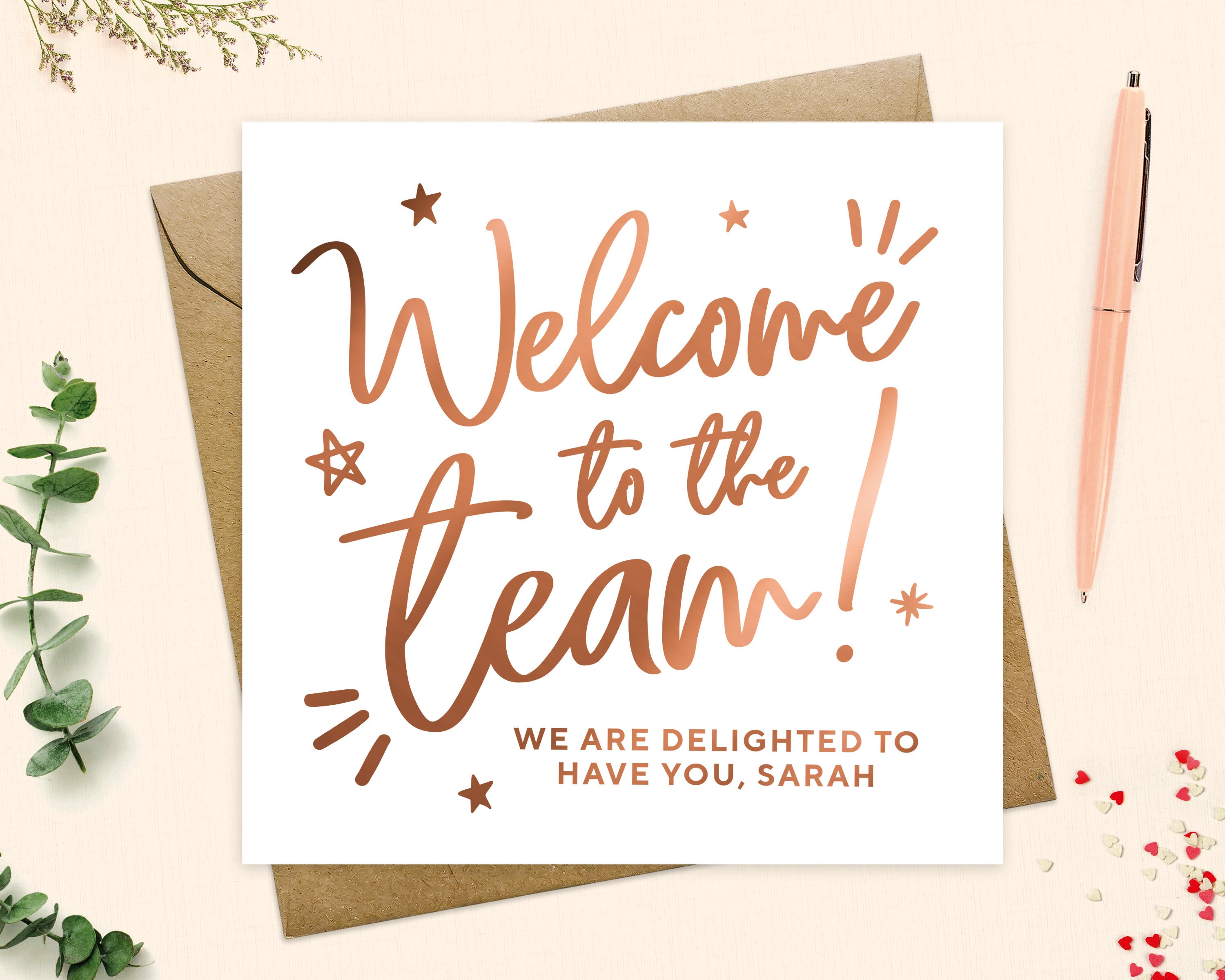 Welcome to the Team Card, Personalised Welcome Card, New Employee ...