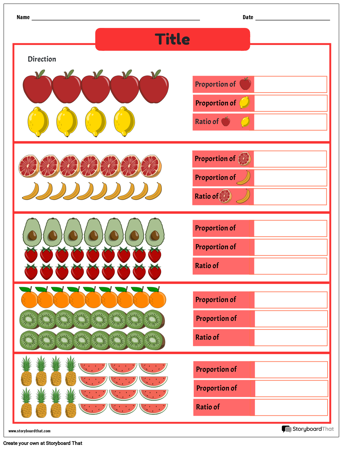 Free Proportions Worksheets: Printable Ideas - Worksheets Library