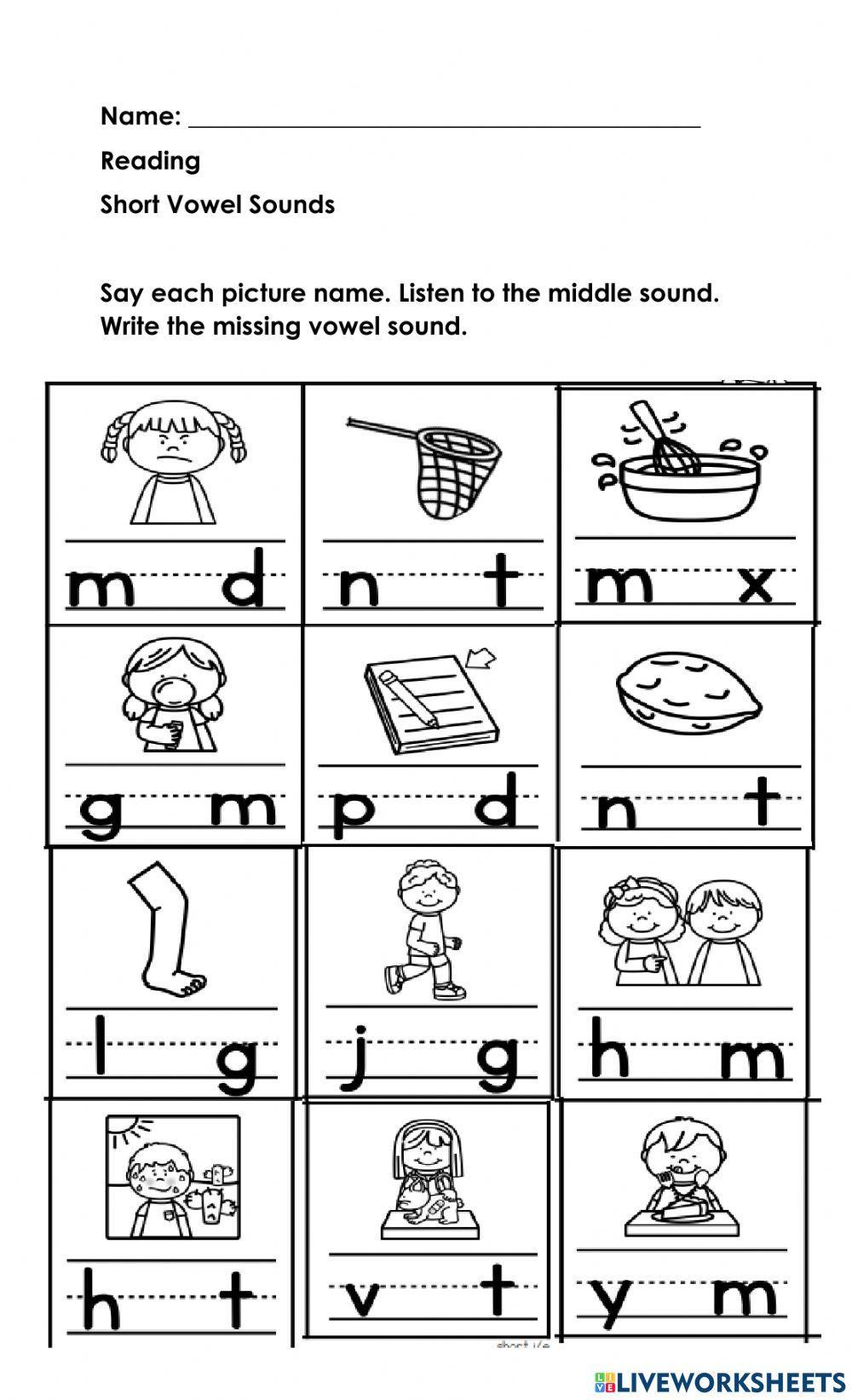 Short Vowel Sounds online pdf activity | Live Worksheets - Worksheets ...