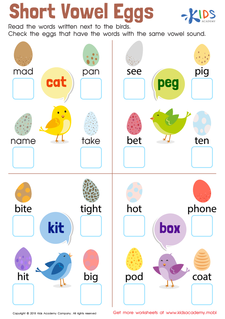 1st Grade Short Vowel Worksheets - Worksheets Library