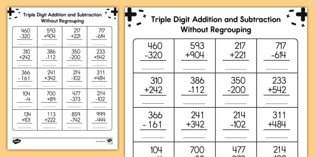 Free subtraction worksheet for 2nd grade without regrouping, Download ...