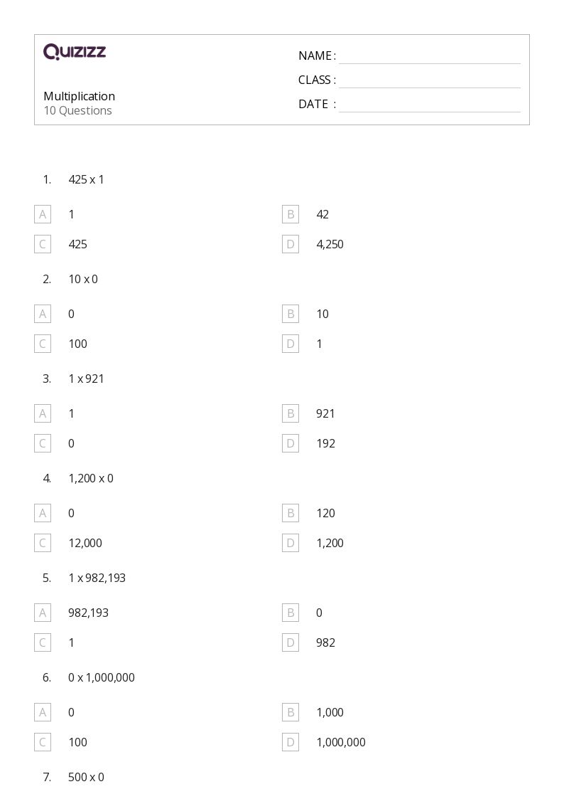 Free 5th Grade Math Worksheets: Practice Sheets for Elementary Students