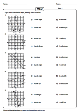 Transformation of a Linear Function Worksheets - Worksheets Library