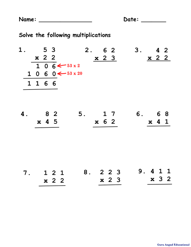 4TH GRADE MATH - MULTIPLYING BY TWO-DIGIT NUMBER — Steemit - Worksheets ...