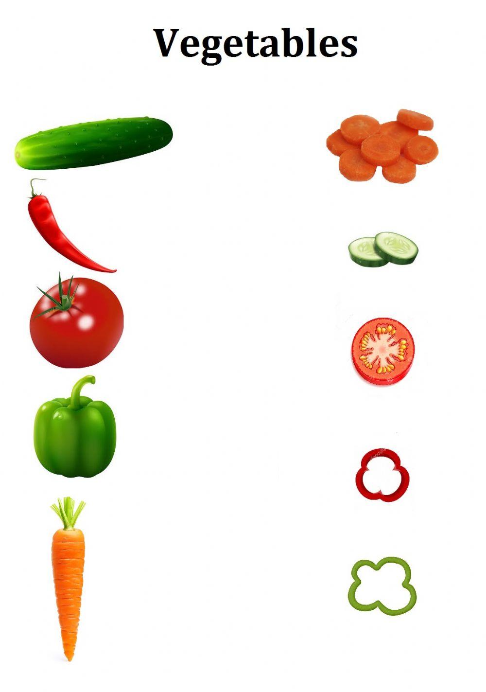 Fruit and Vegetable Worksheets for Kindergarten and First Grade ... image.