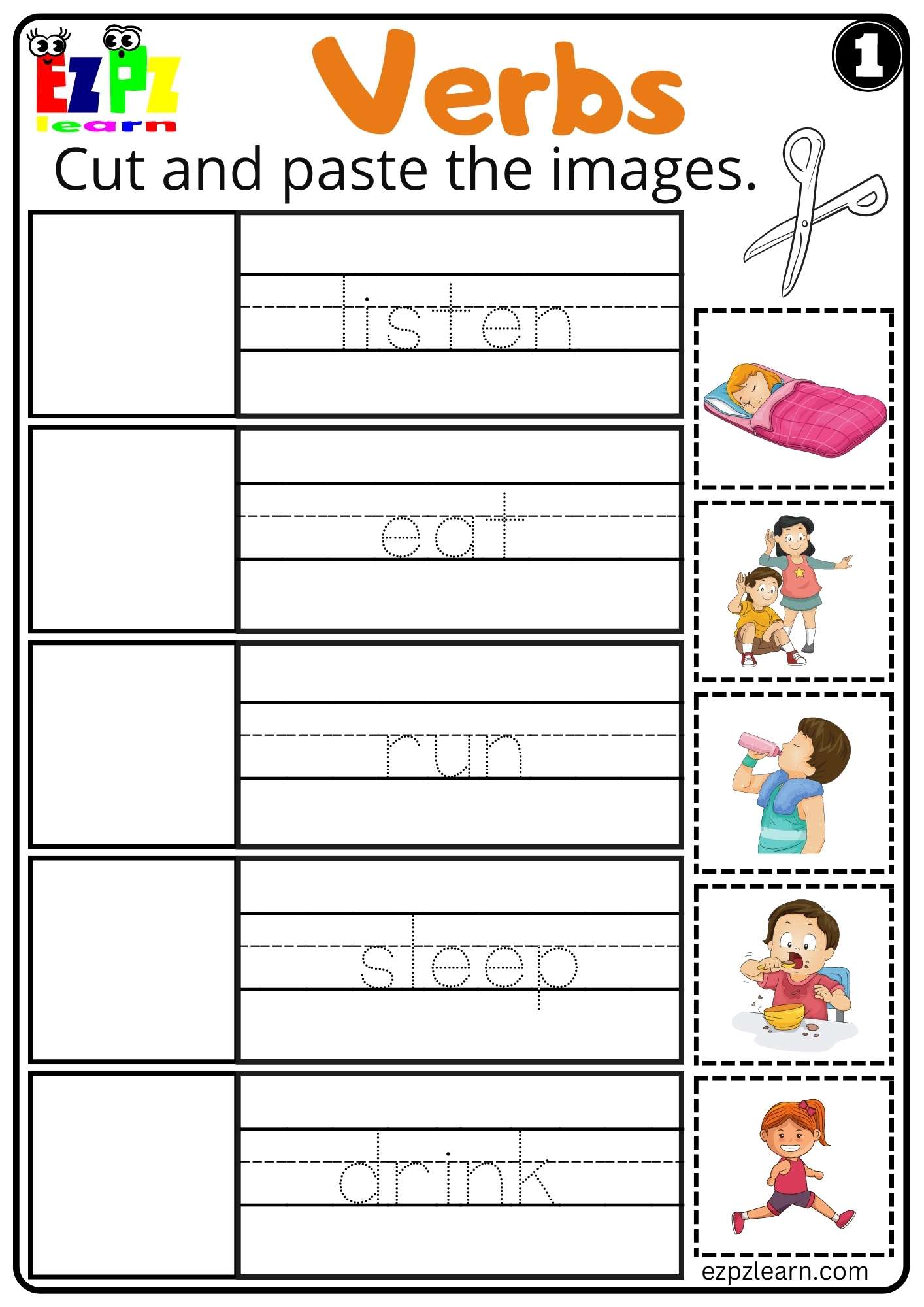 Kinder October Packet – Noun or Verb Sort - Education to the Core ...