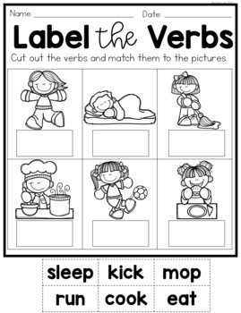 Verbs No Prep Worksheets - Natalie Lynn Kindergarten - Worksheets Library