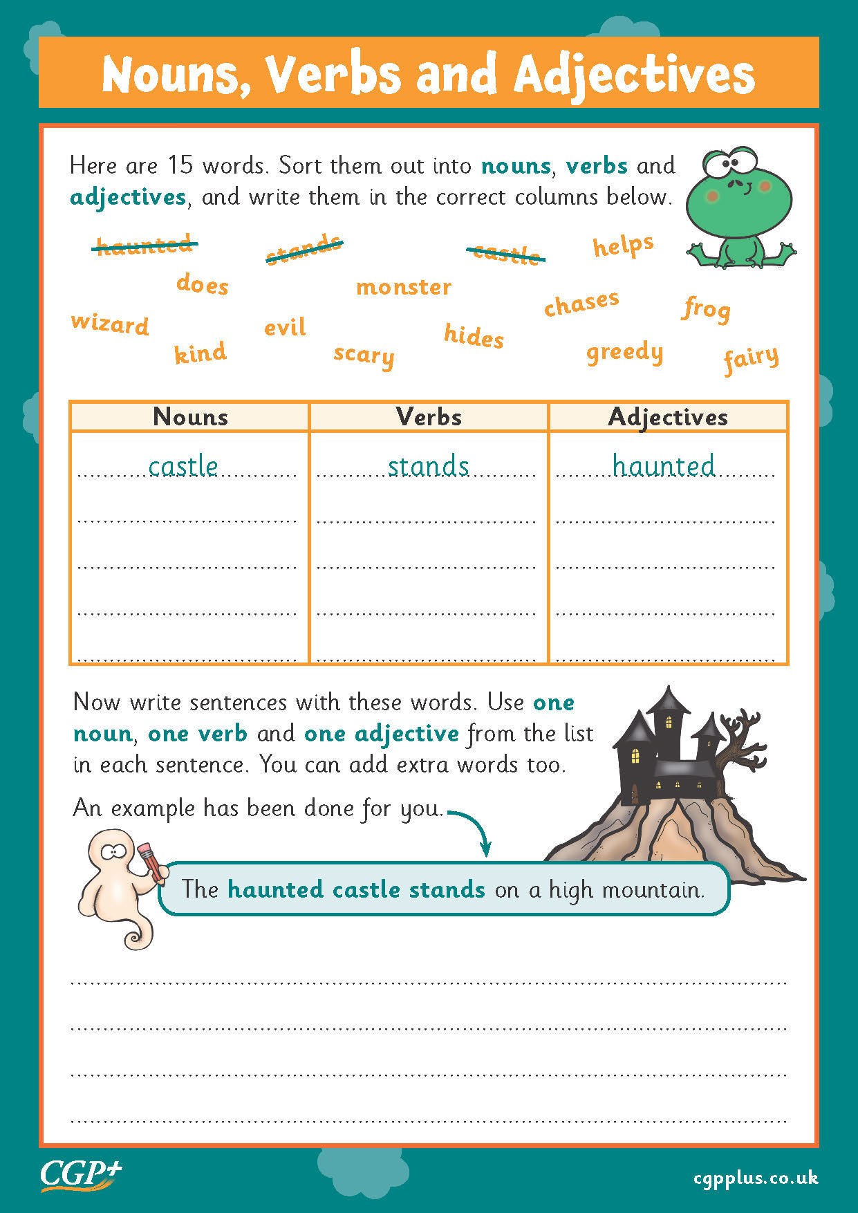 Nouns, verbs and adjectives worksheets | K5 Learning - Worksheets Library