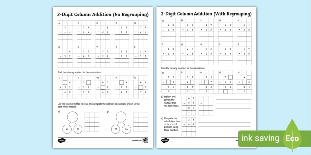 Year 3 Adding Two 3-Digit Numbers - No Regrouping Worksheet ... image.