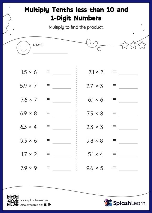 Multiply decimals by whole numbers Worksheets for 5th Graders ...