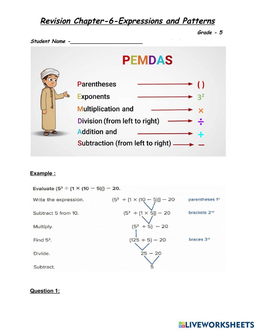 Math revision-grade 5- chapter 6 worksheet | Live Worksheets ...