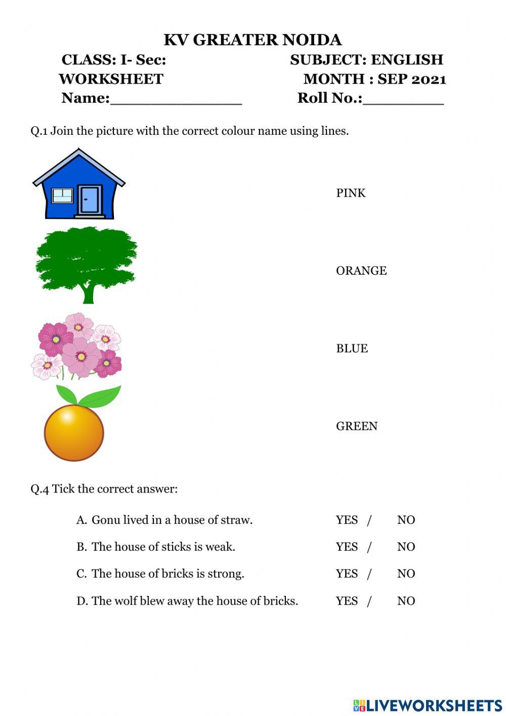 Class 1 Worksheet online worksheet | Live Worksheets - Worksheets Library