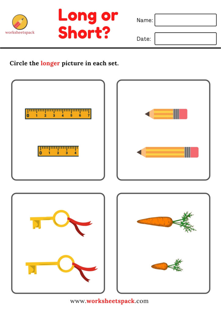 LONG AND SHORT WORKSHEETS