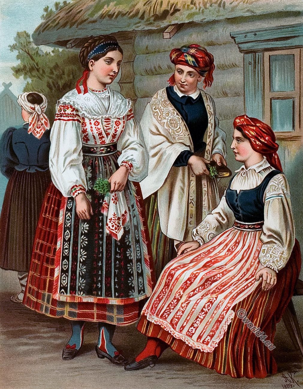 Traditional costumes and customs of Lithuania. The peasant folkart.