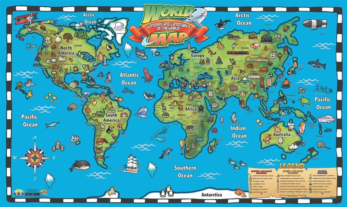 World Map for Kids Printable