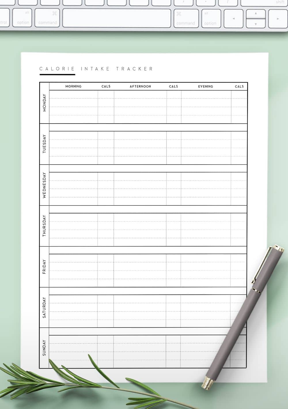 Free Printable Calorie Counter Sheet