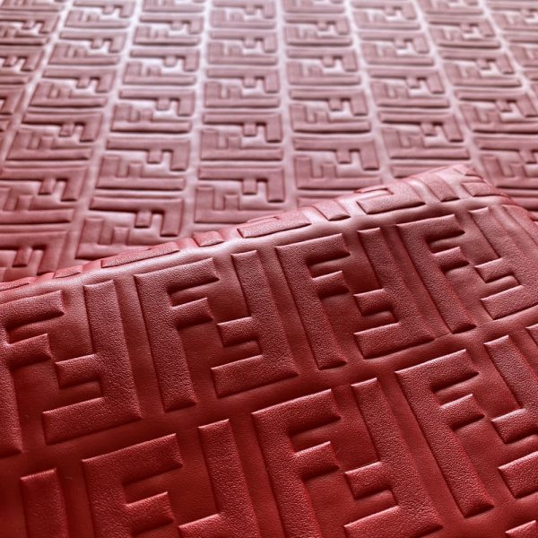 Red Fendi Embossed Leather fabric