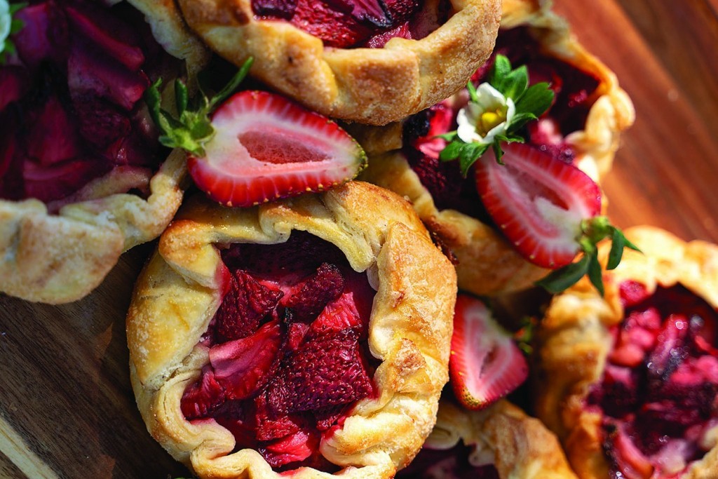 Strawberry Almond Crostata, Star Anise Honey and Agrodolce Crema