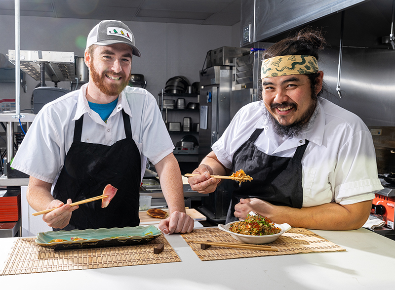 Charlotte, Nc, October , 2024 DŌzo Executive Chef Perry Saito Sous Chef John Gamble Crab Fried Rice With Blue Crab, Pork Belly, Mushrooms, And Ikura (aka Salmon Roe). Okonomiyaki ($19) Japanese Pancake That Saito Grills With Cabbage, Shrimp, And Po