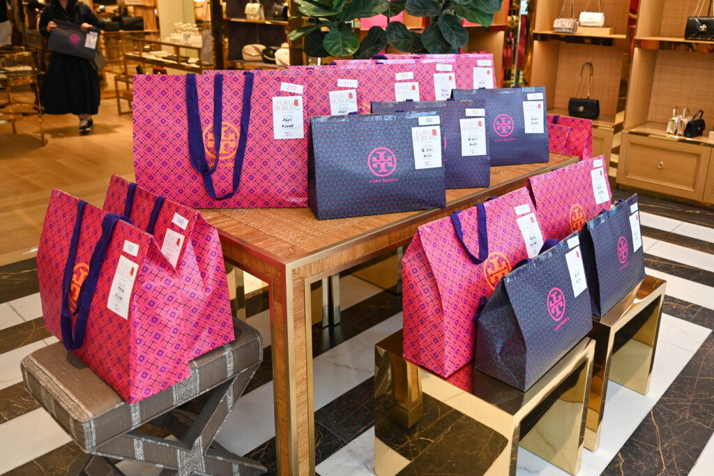 group of shopping bags inside of boutique