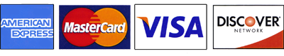 Visa, Mastercard, American Express, Discover