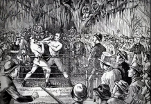 Prize-fighter Yankee Sullivan bested Bob Caunt near Harpers Ferry, West Virginia.