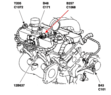 Where is the dpfe sensor located on a 01 ford taurus 3.0 sohc vulcan ...