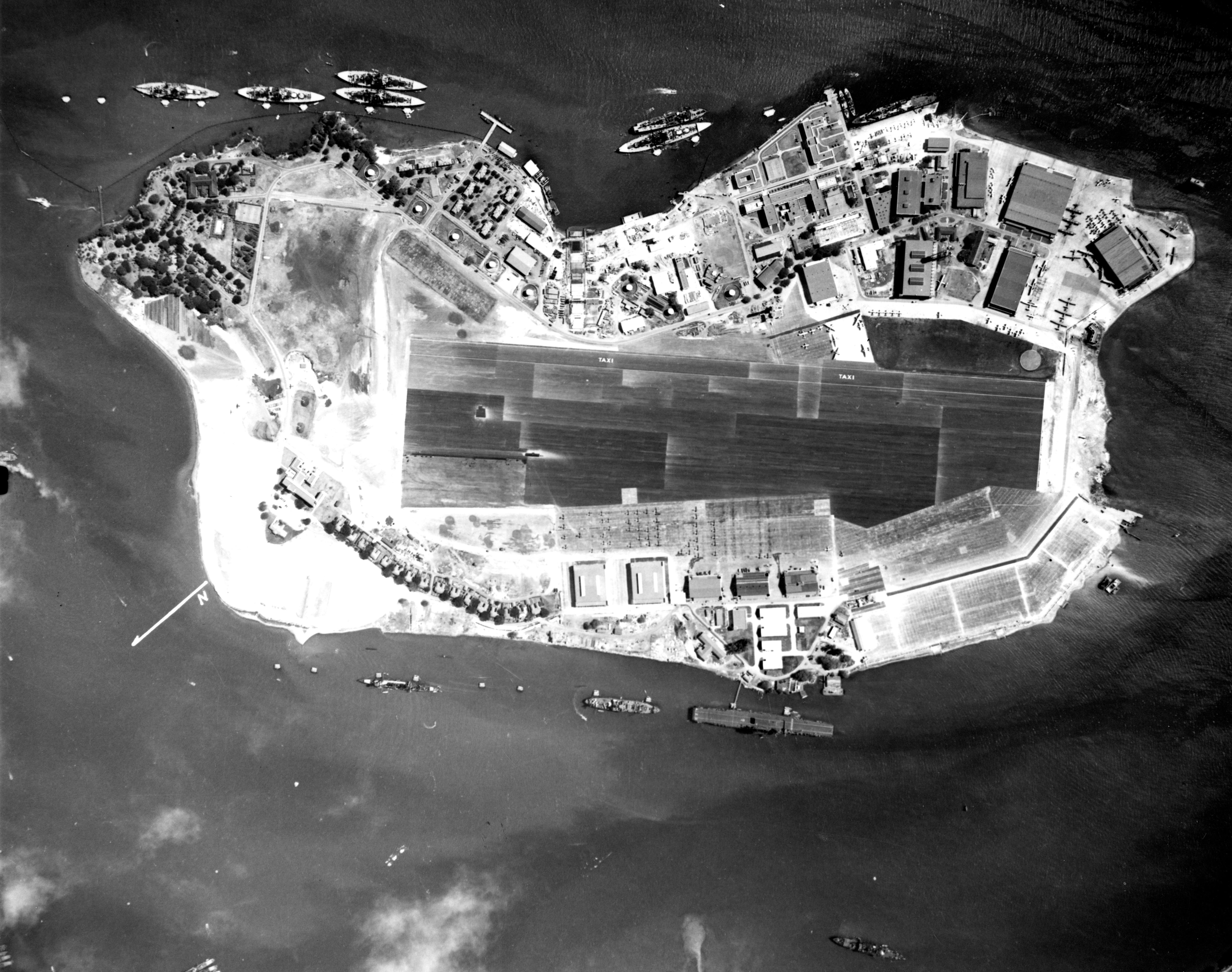 [Photo] Vertical aerial photograph of Ford Island, Pearl Harbor, US ...