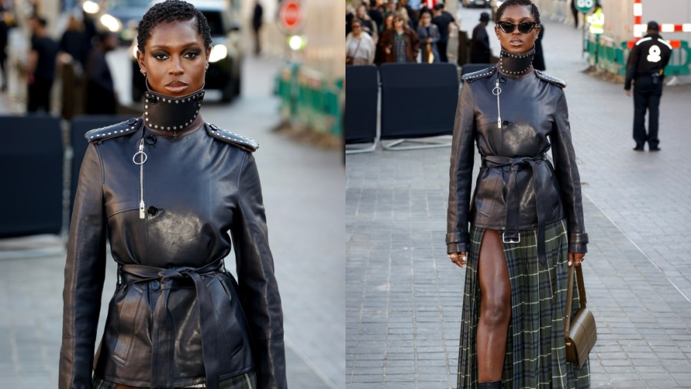 Jodie Turner-Smith attends the Burberry show during London Fashion Week.