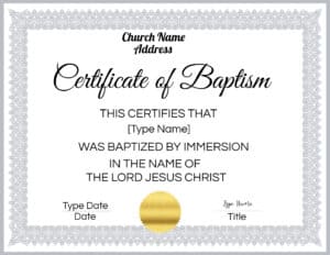 FREE Baptism Certificate Templates | Customize Online | No Watermark