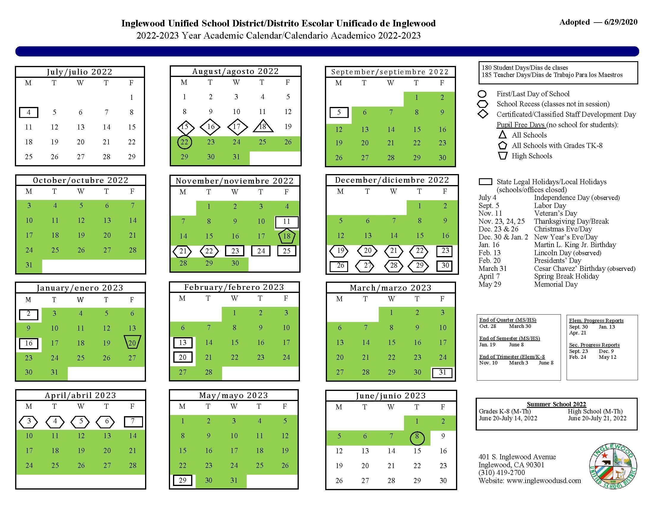 2024 And 2023 School Calendar Lausd 2024 Calendar Printable