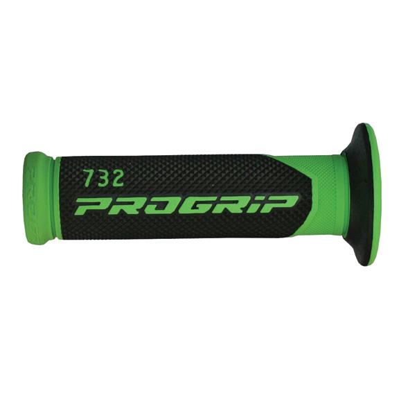 Progrip 732 dual density grips 7/8 inch handlebar - green / black