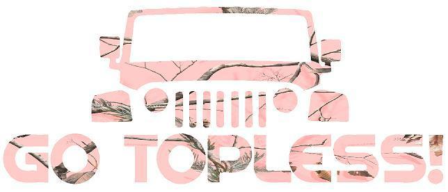 Go topless pink camo decal