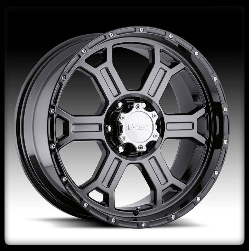 18" x 9.5" v-tec 372 raptor 18 inch phantom black 8x6.5 8x165.1 wheel rims 8 lug