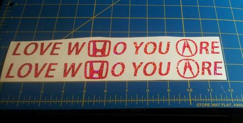 Jdm sweetheart honda girl glitter vinyl sticker love who you are be yourself!