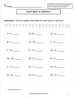 Single Digit Subtraction Fluency Worksheets