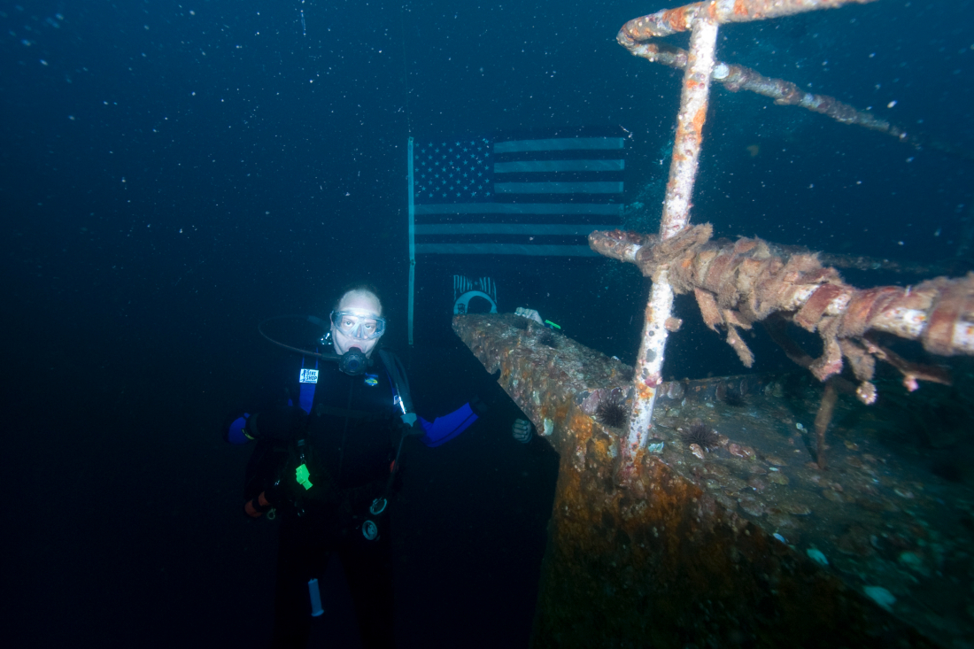 Scuba Diver on USS Oriskany