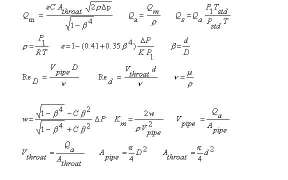 Orifice Gas Flow Equations